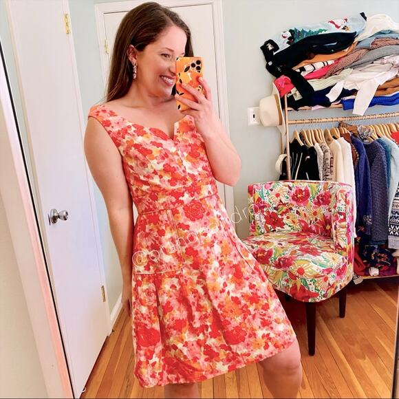 Anthropologie Dresses & Skirts - Anthropologie Shoshanna Pink Watercolor Floral Sheath Mini Dress Spring 8